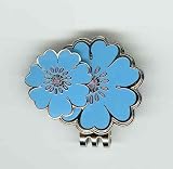 Golf Ball Marker, Magnetic Blue Flower on Blue Flower