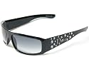 Christian Dior Sunglasses Sparkling 1 D28 LF Shiny Black Frame with Austrian Crystal Trim and Medium Gray Gradient Lenses
