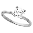 14K White Gold Diamond Solitaire Engagement Ring - 0.50 Ct.