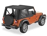 Bestop Sailcloth Replace A Top 79121 - Color: Black / Half-door skins / Clear Windows / Fits: 1997-2002 Jeep Wrangler TJ