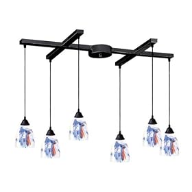 Classico - 6 Light Kitchen Island Pendant Track Lighting Fixture - Rust Bronze - Blue... by ELK Lighting