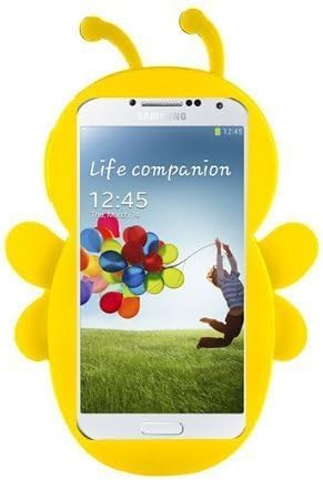 My8 Yellow 3D Cartoon Bee Shape Rubber Cover Soft Gel Silicone Skin Case for Samsung Galaxy S4 IV i9500