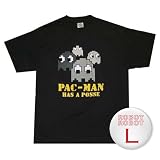 ナムコ パックマン 黒Tee／Pac-Man Posse T-Shirt ゲームTシャツ L【並行輸入】