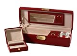 Jewelry Box with Travel Case Leather Red Compact For Safe by
