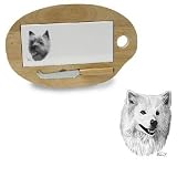 Wooden Cheese Board with Tile Insert featuring the American Eskimo (12.75 inches)