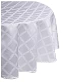 Lenox Laurel Leaf 90-Inch Round Tablecloth, White