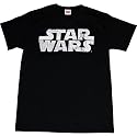 Star Wars Distressed Movie Logo Mens T-Shirt (Black)