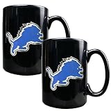 2 Pc Detroit Lions Coffee Mug Set - Black by Great Amreican Products