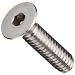 18-8 Stainless Steel Socket Cap Screw, Flat Head, Internal Hex Drive, Meets DIN 7991, 25mm Length, Fully Threaded, M4-0.70 Metric Coarse Threads (Pack of 100)