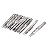 uxcell　ヘキサゴンヘッドドライバービット　磁気六角シャンク　長さ　50mm　10個入り