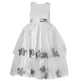 Sophias Style Little Girls White Easter Flower Girl Petal Dress 5