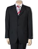Men's Jet Black 100% Pure Wool. (SUPER 120) 3-button, flap pocket
styling