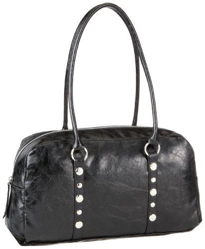 Contempo Tasche 7602-04, Damen Umh&auml;ngetasche, schwarz, (schwarz),38x25x12