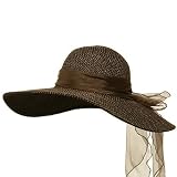 Ribbon Band ML Wide Brim Straw Hat Brown W35S25D 41WRgbrd2ML. SL160 Ribbon Band ML Wide Brim Straw Hat Brown W35S25D