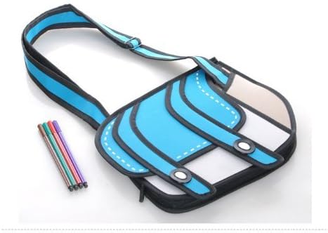ETSYG Crossbody Satchel 3d Jump Style 2d Drawing From Cartoon Paper Message Bag