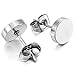 Silver Black 3~10mm Stainless Steel Stud Earring Plugs Tunnel Illusion Round