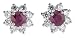 18k White Gold Ruby and Diamond Cluster Earrings (1.30 cttw rubies and 0.93 cttw, E-F Color, VS2 Clarity diamonds)