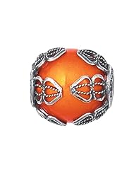 925 Sterling Silver Orange Filigree Glass Bead, For Chamilia, Pandora, Biagi, Personality, Reflections And More Charm Bracelets