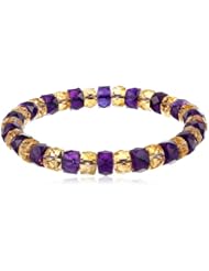 Amethyst Rondelle and Citrine Rondelle Stretch Bracelet, 7.5"