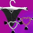 Heart G-String Jewelry (Clear) - 85% Polyester - 15% Spandex - Size: Large