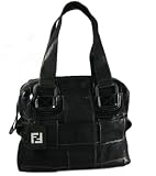 Fendi Handbags (Black) Large Crossword Patent Leather Tote 8BR568