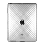 【ipad2専用】 TPU素材　ダイアモンド柄　iPad2　ケース　【TPU カバー、ケース】　アップル iPad2 専用ケース　【液晶保護付き　スクリーンプロテクター付き】クリア