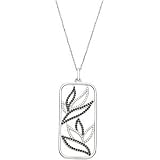 Sterling Silver Black Spinel and Diamond Necklace