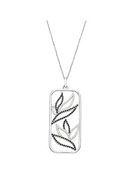 Sterling Silver Black Spinel and Diamond Necklace -- LIFETIME WARRANTY