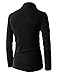(GD93) Slim Stylish Unbalanced Metallic Leather Point Knitted Cardigan Sweaters Black US 2XL(Tag Size 3XL)