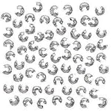 Real Silver Tone Crimp Bead Covers 3mm (144)