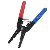 uxcell ワイヤーストリッパーカッター ゴム製メタル製レッドブルーブラック 電線 185mm長さ 22-10 AWG