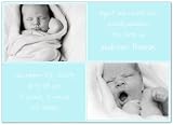 Double Double Blue Birth Announcements - Set of 20
