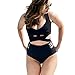 GWELL Women's 2PCS High Waist Push Up Padded Strappy Swimsuits Bikini (FBA)