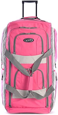The Hot Pink Olympia Eight Pocket 33" Rolling Duffel