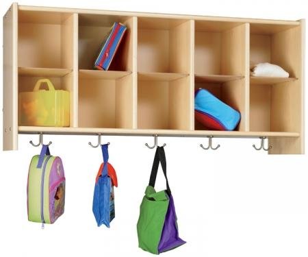 Image of Tot-Mate 3068A Eco Wall-Mount Cubby Coat Rack w/out Trays