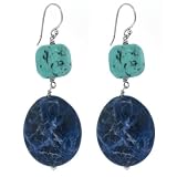 Sterling Silver Turquoise and Sodalite Drop Earrings
