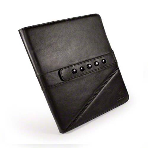 Tuff Luv Bi-Axis Napa Leather Case Cover for iPad -Black