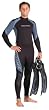 New Men's Oceanic Ultra 3/2mm OceanSpan Super-Stretch Jumpsuit & Wetsuit (Size Large)