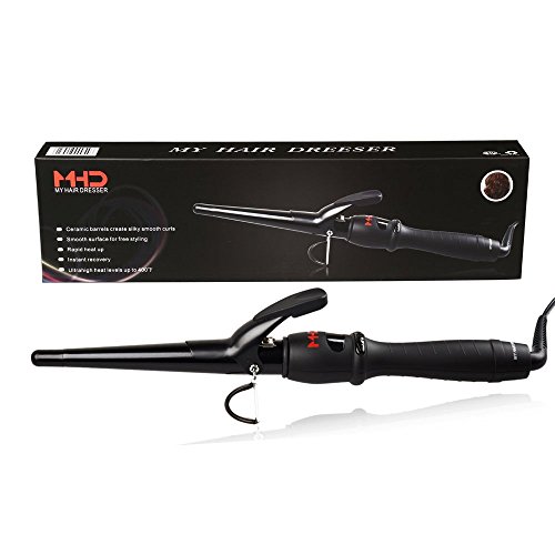 Mhd hair curler 1-1/2" ceramic hair wand tapered l…