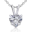 1/2carat Heart Shape Diamond Solitaire Pendant Set in 14k White Gold (GH/SI)