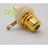 Female Jack 10pcs Plated Rca Connector Gold Panel Mount Chassis Audio Socket Plug Bulkhead white cycle with nut solder cup