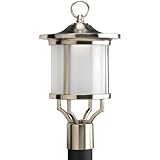 IMAGE OF Progress Lighting P5497-09 Led Post Lantern with Etched Glass In Brushed Nickel, Brushed Nickel