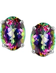 Tommaso Design (tm) Mystic Topaz 8x6mm Oval Earring Studs