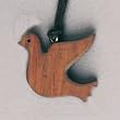 Confirmation Necklace - Hand Carved Wooden Dove - Woven Cloth Chain