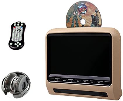 Generic 9 Inch Car Headrest DVD Player - SD USB Games FM IR Headphone HDMI Beige Leather