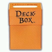 ORANGE - Ultra PRO Textured Gaming Deck Box - Includes 50 Pack of Standard Size Deck Protectors and Sleeves