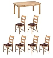 Toulouse Dining Table & 6 Leather Chairs Toulouse Dining Table & 6 Leather Chairs