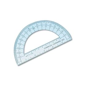 Open Center Protractor, 6 Ruler Edge, Clear Plastic, Dozen by Charles Leonard