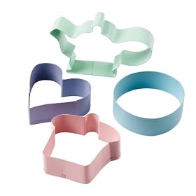 Ciroa Miniamo Cupcakes / Pastels 4 Piece Coloured Metal Cookie Cutter Set
