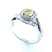 18k Two Tone Gold 1.08 Carats Total Natural Fancy Oval Diamond Ring